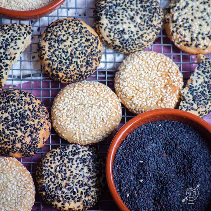 Tahini and halvah cookies