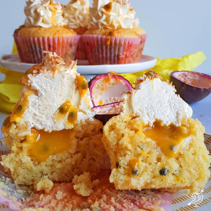 Passion fruit and coconut cupcakes