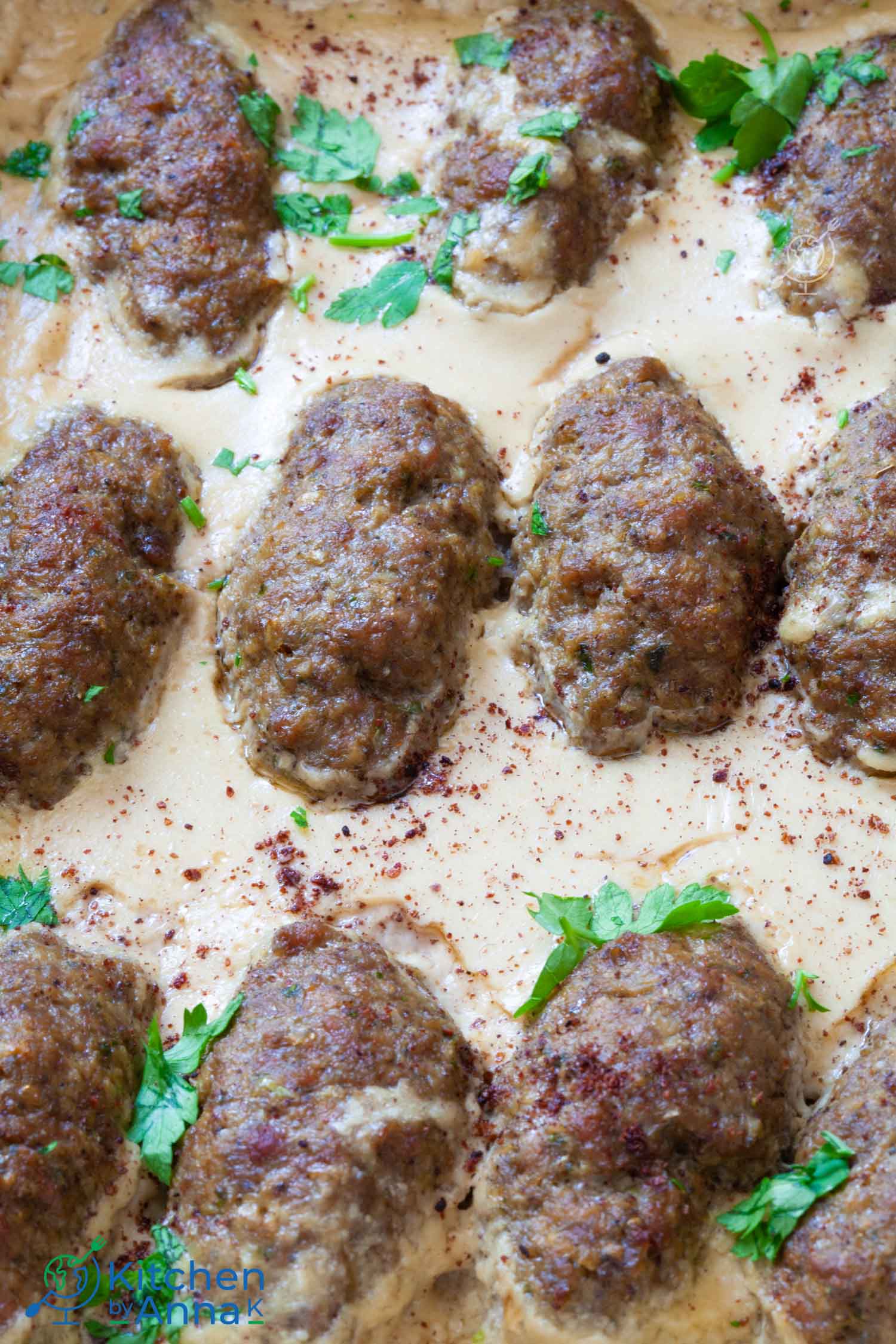 Lamb kofta in tahini sauce