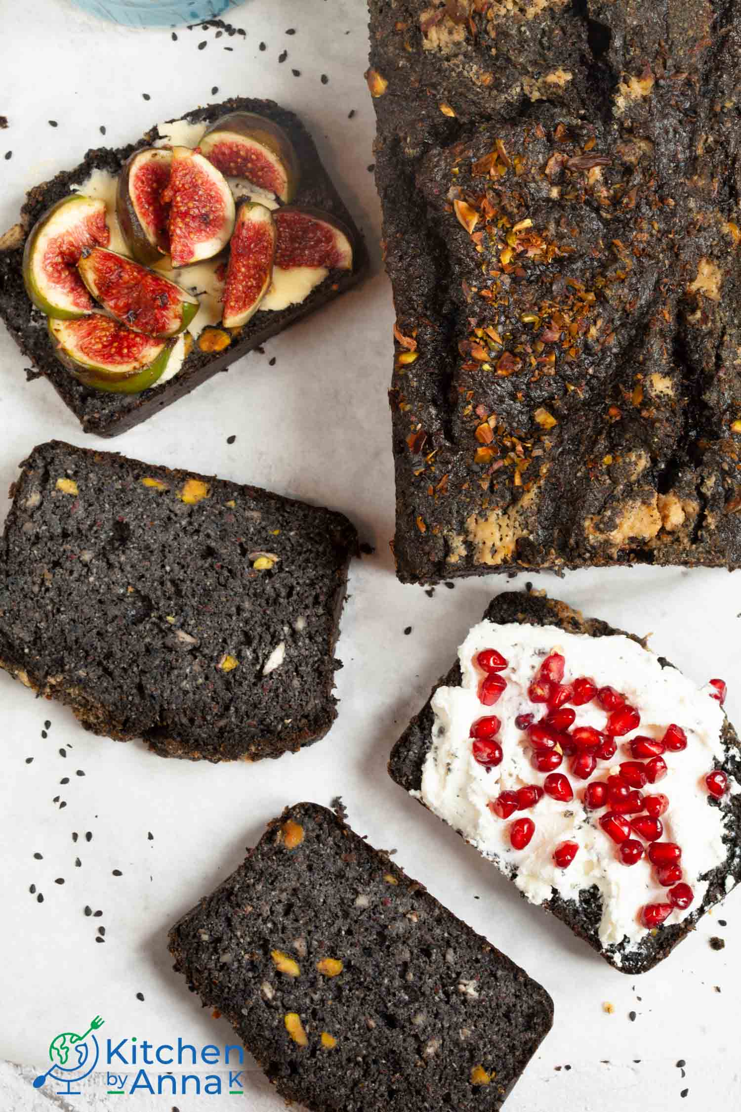 Lowcarb black sesame seeds quick bread