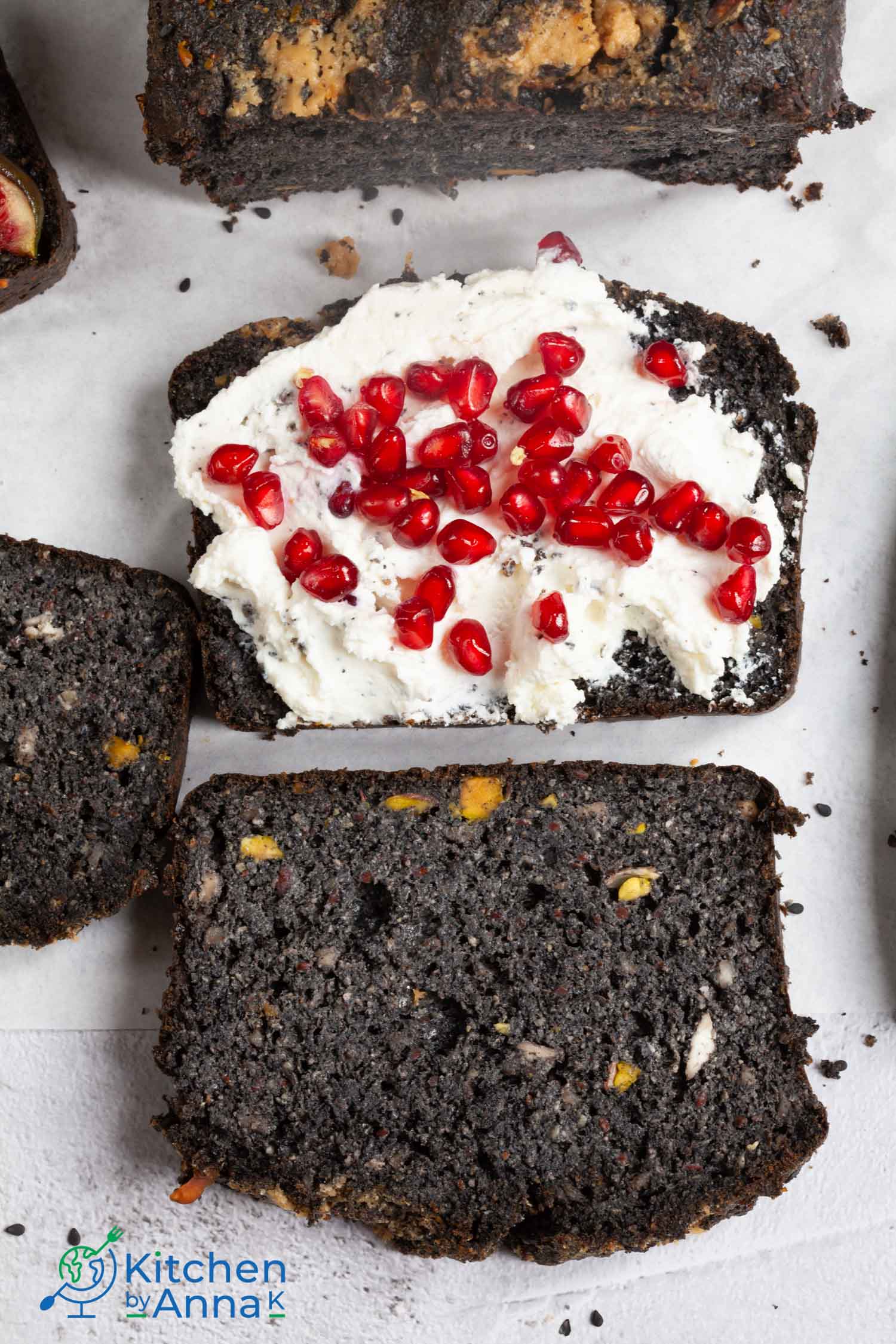 Lowcarb black sesame seeds quick bread