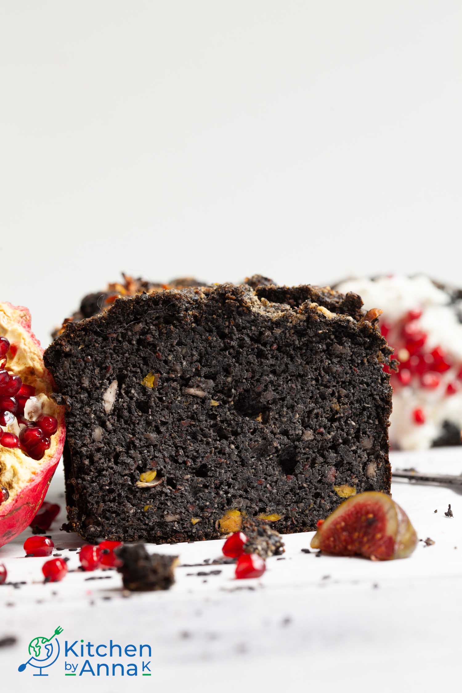 Lowcarb black sesame seeds quick bread