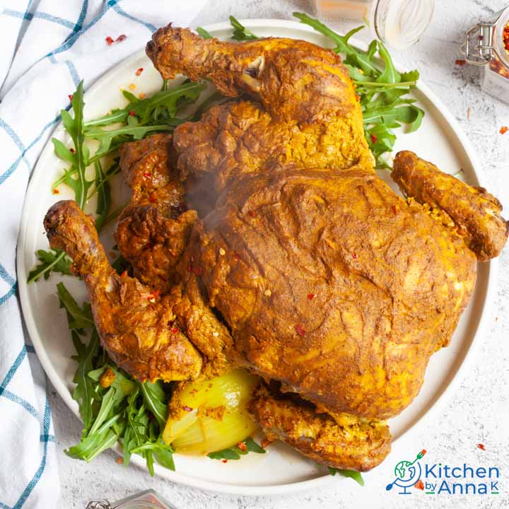 Indian spiced yoghurt roasted chicken