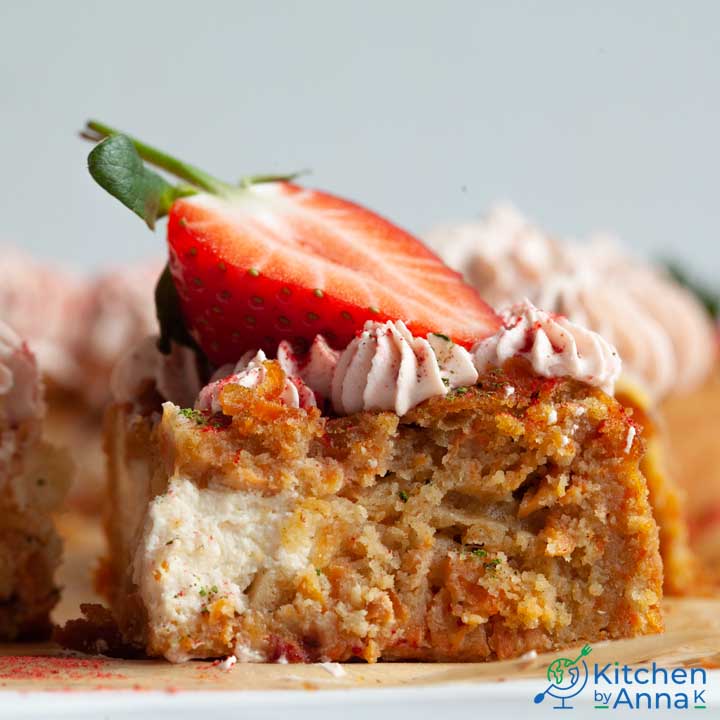 Carrot cake and strawberry cheesecake